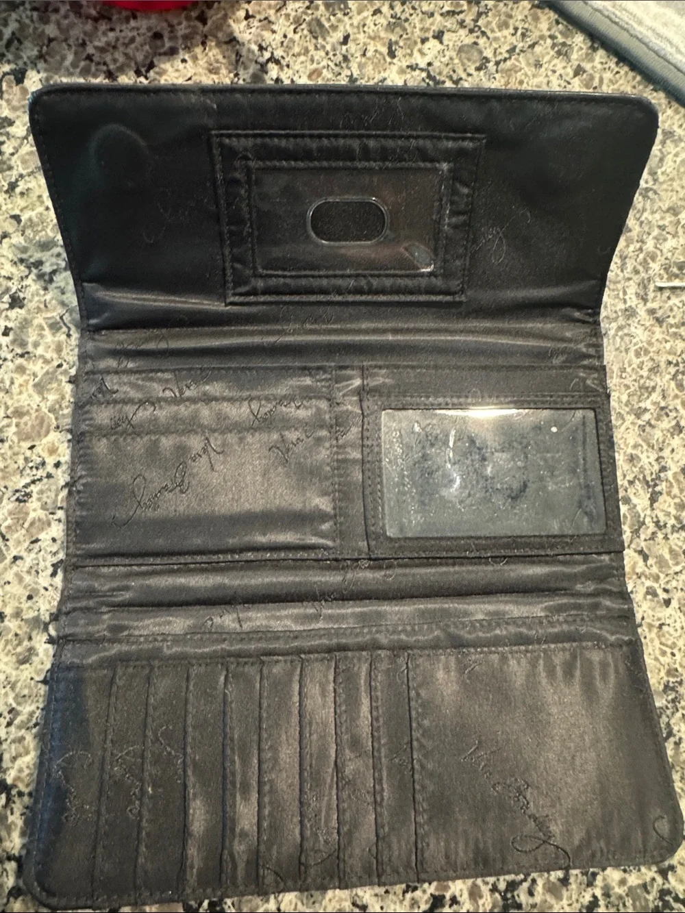 Vera Bradley Black Quilted Wallet with Bright Floral Print - Picture 2 of 5